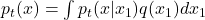 p_t(x) = \int p_t(x|x_1) q(x_1) dx_1