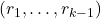 (r_1, \dots, r_{k-1})